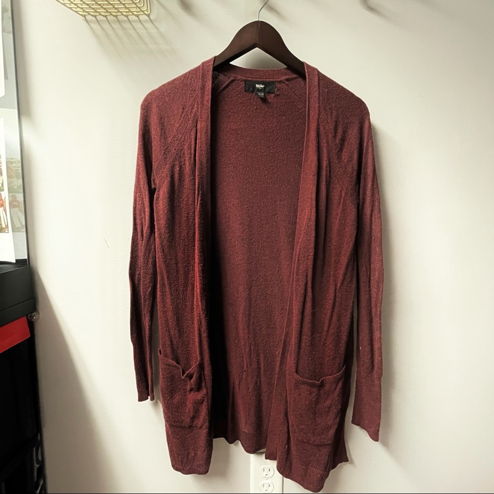 Cardigan, Maroon XS, Medium/Long Length